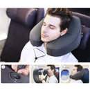 Hooded Travel Pillow H Shaped Inflatable Neck Pillow Folding Lightweight Nap Car Seat Office Airplane Sleeping Cushion Pillows - ca'jjon