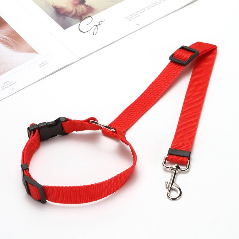 Pet Car Seat Belt Restraint Adjustable Puppy Safety Elastic Bungee Connect Dog Harness in Vehicle Travel Dog Reflective Leash - ca'jjon